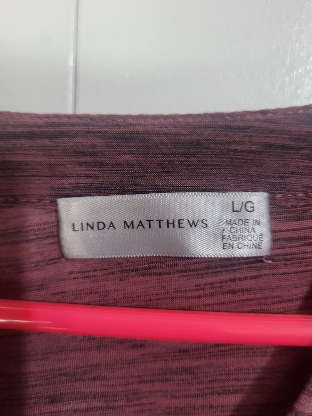 Linda Matthews SZ LG Roll Tab Sleeve Blouse Top Space Dye Heathered Partial Zip - Picture 3 of 8